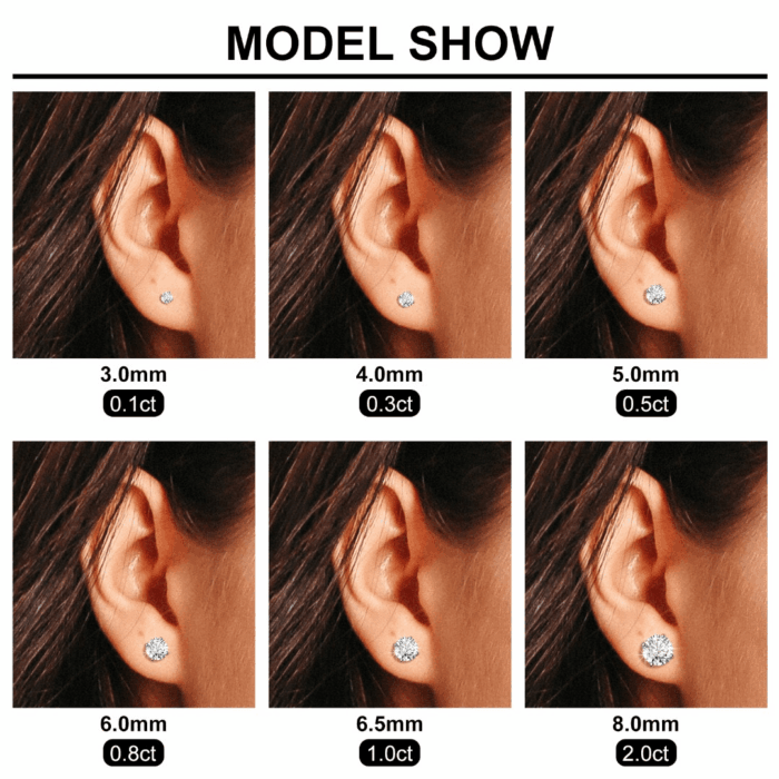 925 Sterling Silver Moissanite Stud Earrings - D-Color Stone, 4-Prong Setting, Premium Solid Silver Jewelry