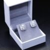 925 Sterling Silver Moissanite Earrings - Square Sugar Design, Luxury Minimalist High-End Gift for Her