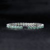 Sparkling 5mm Ice Blue Lake Green Moissanite Tennis Bracelet  925 Silver