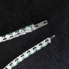 Sparkling 5mm Ice Blue Lake Green Moissanite Tennis Bracelet  925 Silver