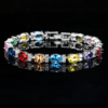 Colorful CZ Patchwork Bracelet | Brass Alloy Full Paved Streetwear Chic Jewelry