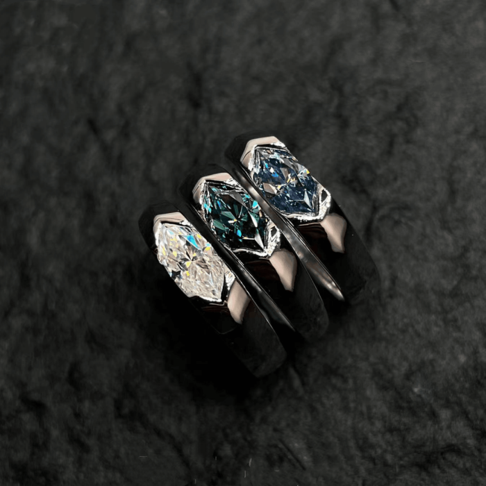 Premium Handcrafted Marquise Moissanite Ring | 925 Sterling Silver Open Adjustable Band