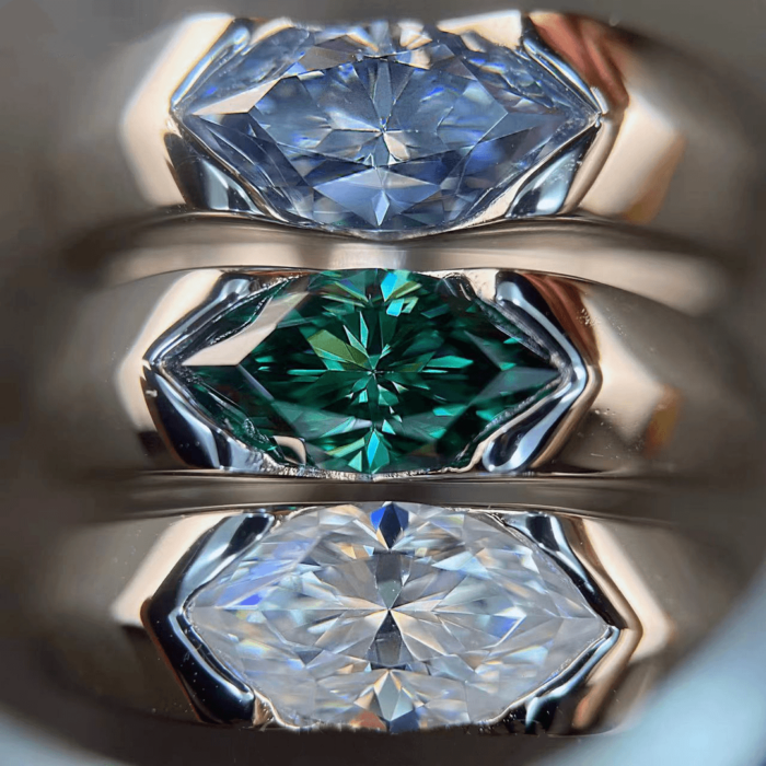 Premium Handcrafted Marquise Moissanite Ring | 925 Sterling Silver Open Adjustable Band