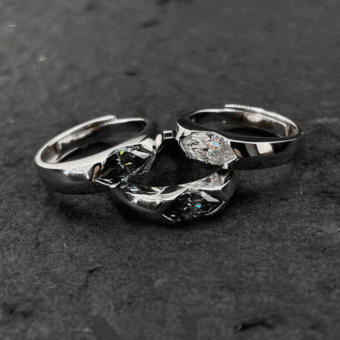 Premium Handcrafted Marquise Moissanite Ring | 925 Sterling Silver Open Adjustable Band