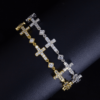 Alloy 5A Cubic Zirconia Pave Cross Bracelet & Necklace - American Indie Style
