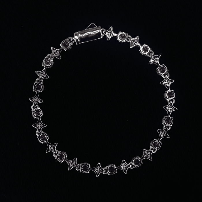 Dazzling 5A Grade Cubic Zirconia Bracelet | Brass Alloy Celestial Pave Cross Clover Design