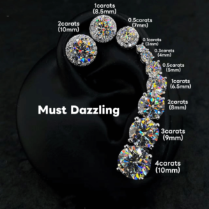 Premium 925 Sterling Silver Moissanite Studs - 4-Prong & Round Baguette Stud Earrings