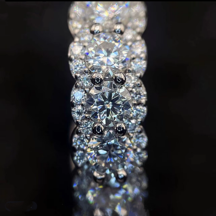 Full Pave Starry Sky Moissanite Eternity Band - 925 Sterling Silver