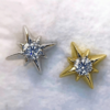 925 Sterling Silver Sparkling Four-Pointed Star Moissanite Studs