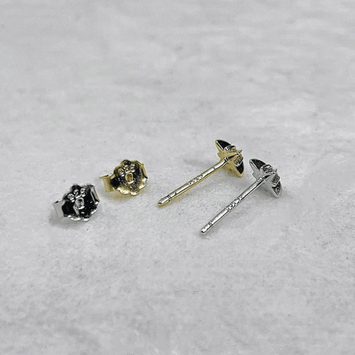 925 Sterling Silver Sparkling Four-Pointed Star Moissanite Studs