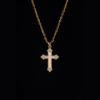 5A Cubic Zirconia Opal Cross Pendant | Titanium Steel Streetwear Statement Piece