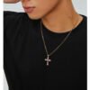 5A Cubic Zirconia Opal Cross Pendant | Titanium Steel Streetwear Statement Piece