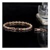 5A CZ Round Patchwork Colorful Bracelet | Gold-Tone Brass Alloy Niche Street Fashion