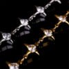 Four-Pointed Star 5A Cubic Zirconia Bracelet | Titanium Steel Retro High-End Style