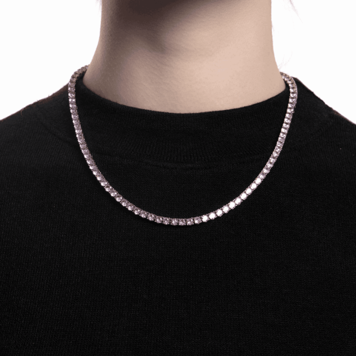 Full Paved Sugarloaf Tennis Necklace | 5A Cubic Zirconia Brass Alloy Unisex Style