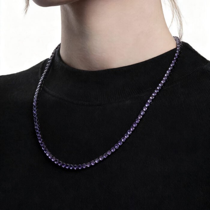 Full Paved Sugarloaf Tennis Necklace | 5A Cubic Zirconia Brass Alloy Unisex Style