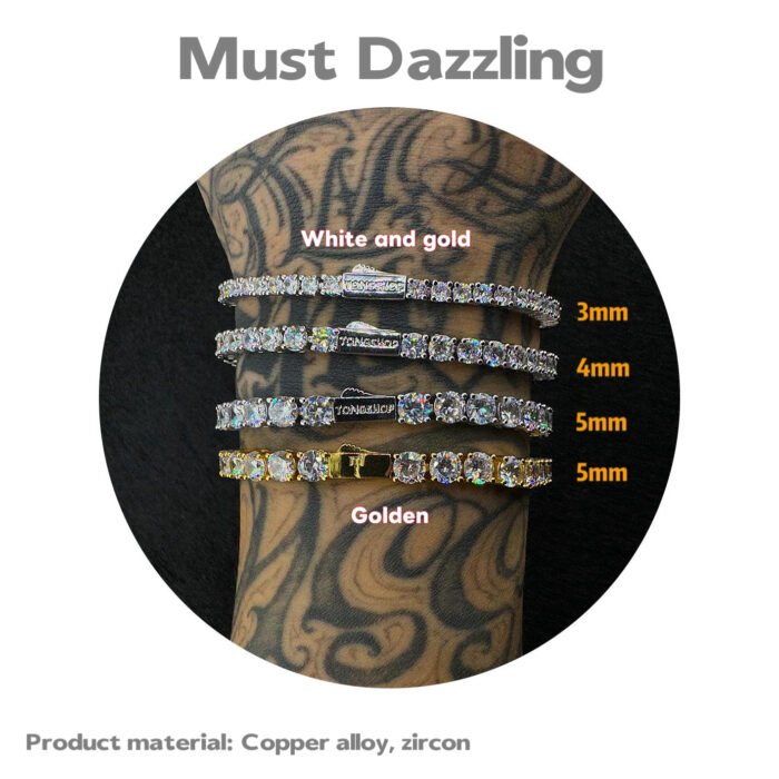 Copper Alloy 5A Zircon Tennis Chain - Starburst Full Diamond Design, Non-Tarnish Dazzling Necklace for Daily & Party