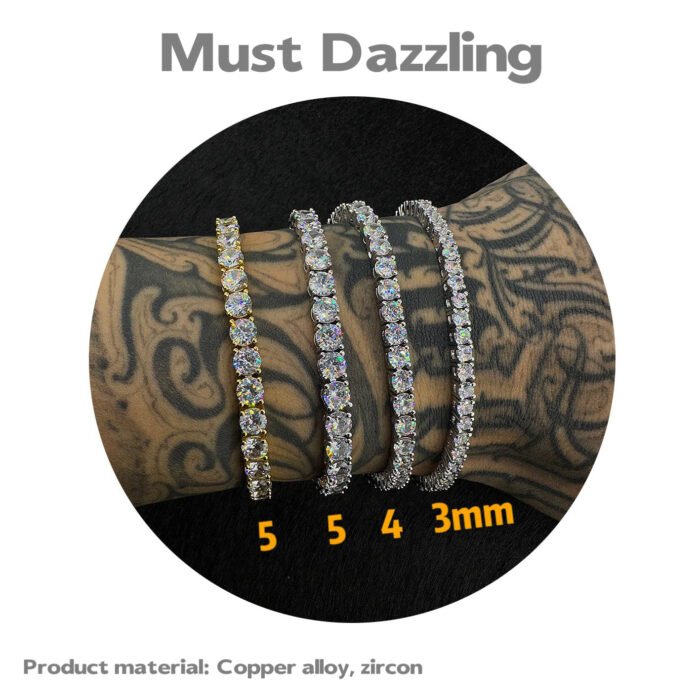 Copper Alloy 5A Zircon Tennis Chain - Starburst Full Diamond Design, Non-Tarnish Dazzling Necklace for Daily & Party
