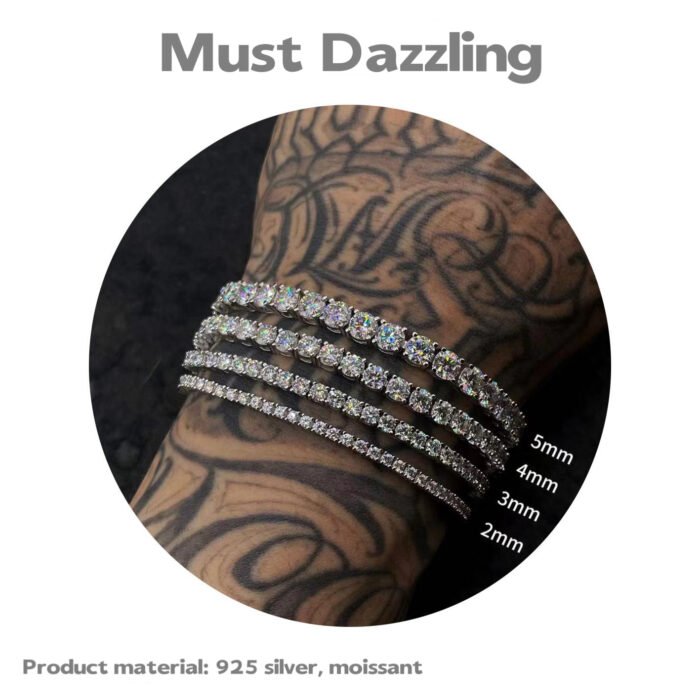 Must Dazzling 925silver Moissanite tennis bracelet