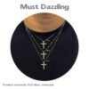 925 silver Moissanite cross necklace hand-inlaid diamond pendant