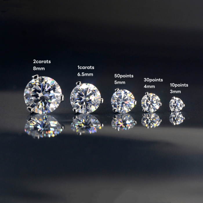 925 Silver Moissanite Three-Prong Stud Earrings MUST DAZZLING