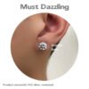 925 Silver Moissanite Three-Prong Stud Earrings MUST DAZZLING