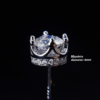 925 Silver Moissanite Light Luxury Crown Stud Earrings 80points Vintage Niche Style