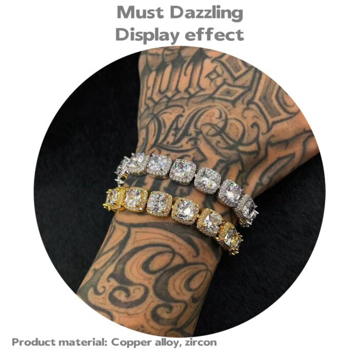 Copper Alloy 5A Zircon 11MM Paved Bracelet | Super Sparkling Sugar Cube Tennis Bracelet