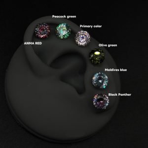 925 Silver 5A Zircon Colorist Series Bird's Nest Cut Stud Earrings