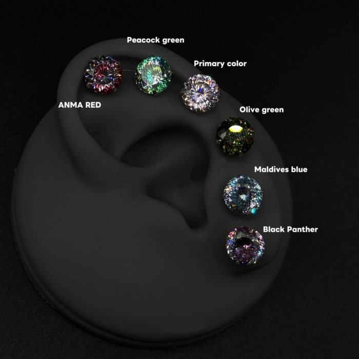 925 Silver 5A Zircon Colorist Series Bird's Nest Cut Stud Earrings