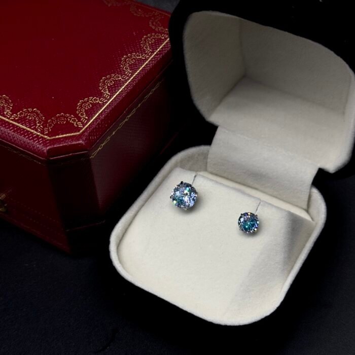 Titanium Steel 5A Zircon Colorist Series Bridal Bouquet Cut Zircon Earrings