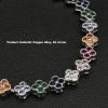 Copper alloy 5A zircon bracelet dopamine four-leaf clover tennis bracelet vintage colourful