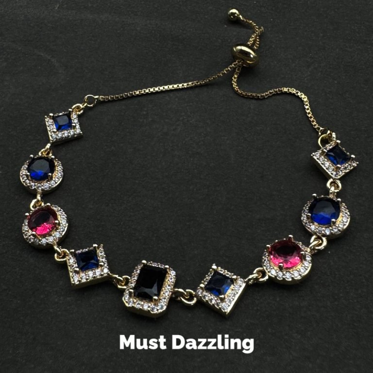 Copper alloy synthetic multi-color 5A zircon tennis bracelet for men and women