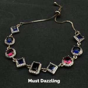 Copper alloy synthetic multi-color 5A zircon tennis bracelet for men and women