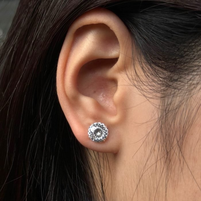 925 Silver 5A Zircon Colorist Series Bird's Nest Cut Stud Earrings