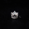 925 Silver Moissanite Light Luxury Crown Stud Earrings 80points Vintage Niche Style