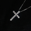 925 silver Moissanite cross necklace hand-inlaid diamond pendant