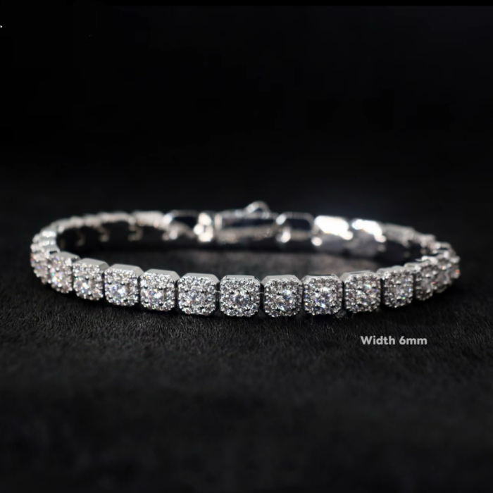 Copper Alloy 5A Zircon 6mm Full Diamond Square Sugar Full Star Bracelet