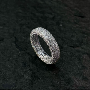 925 silver 5A zircon hand-inlaid inside and outside full 5A zircon full of stars ring