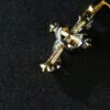Double-Sided King Snake Cross Pendant | Brass Alloy 5A Cubic Zirconia Carved Style