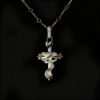 Double-Sided King Snake Cross Pendant | Brass Alloy 5A Cubic Zirconia Carved Style