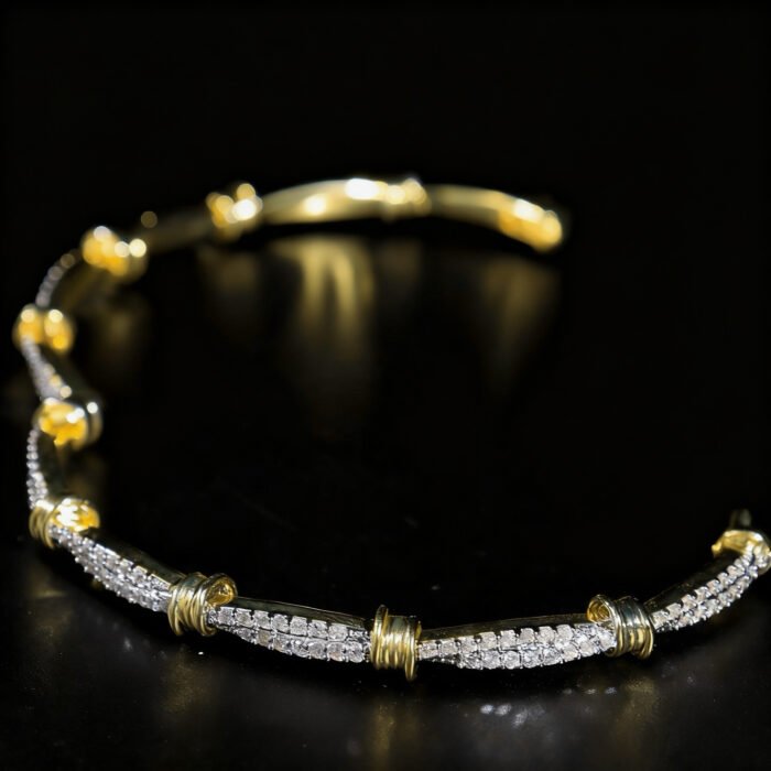 Must Dazzling Brass Alloy 5A CZ Bracelet - Trendy Twisted Wire Design