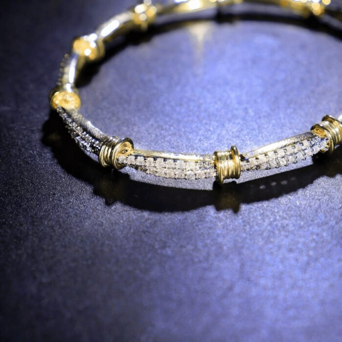 Must Dazzling Brass Alloy 5A CZ Bracelet - Trendy Twisted Wire Design