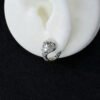 Brass Alloy Moissanite Earrings - King Snake Heart Design Premium Moissanite Silver Needle Style