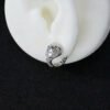 Brass Alloy Moissanite Earrings - King Snake Heart Design Premium Moissanite Silver Needle Style