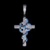 Brass Alloy 5A CZ Pendant Necklace - Coral Snake Cross Hip Hop Trendy Design