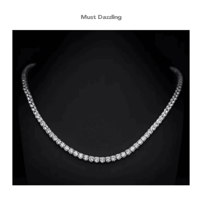 5A Zircon Copper Alloy Tennis Chain Necklace - 4mm Fully Iced Out Hip Hop Cuban Link