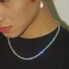 5A Zircon Copper Alloy Tennis Chain Necklace - 4mm Fully Iced Out Hip Hop Cuban Link