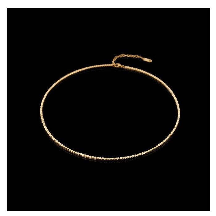 Retro Niche Polygon Cut Shard Necklace | Titanium Steel Silver-Gold Two-Tone Clavicle Chain