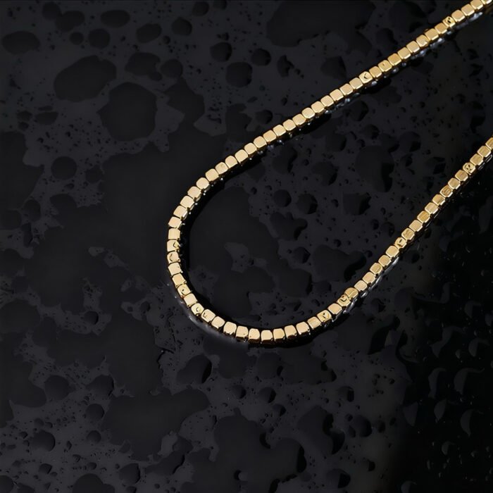 Retro Niche Polygon Cut Shard Necklace | Titanium Steel Silver-Gold Two-Tone Clavicle Chain